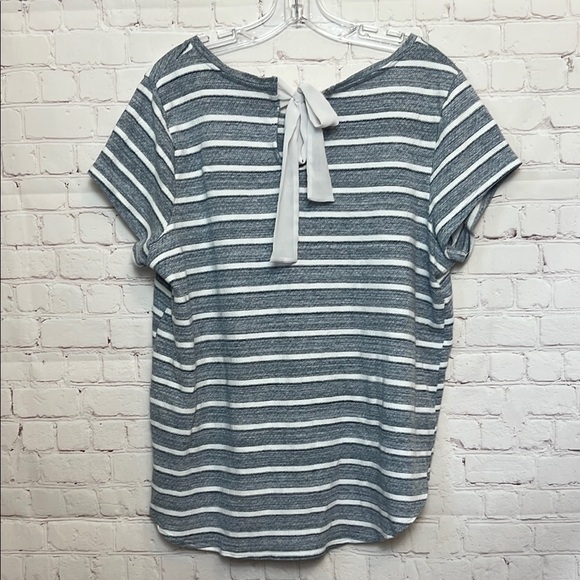 Lauren Conrad Striped Bow Back Top - Picture 1 of 11